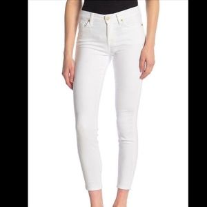 7 For All Mankind High Waist Gwenevere Ankle Jeans White